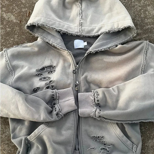 Custom 450 Gsm Hoodie 100% Cotton French Terry Zip up Hoodie Vintage 500 Gsm French Terry Hoodie
