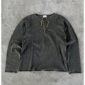 Custom logo Vintage Wash Long Sleeve t Shirt Men Henley Longsleeve Tshirt for Men