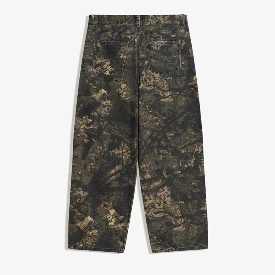 Custom Mens Camo Denim Pants for Men Camo Streetwear Trouser Printed Denim Jeans