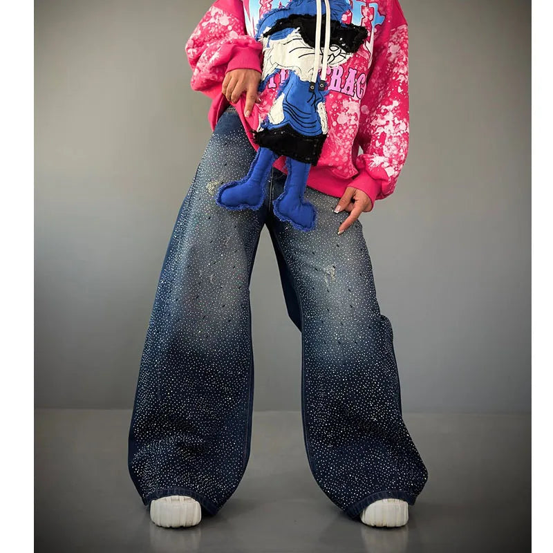 Women's High Waist Straight Casual Light Wash Baggy Denim Jeans for Women Plus Size Jeans Pants