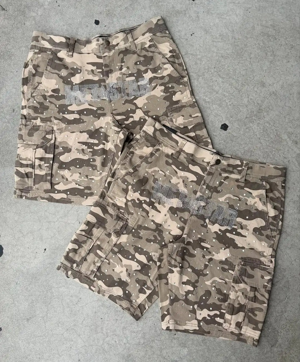 Custom Tactical Cargo Shorts Men Designer Rhinestone Casual Cargo Shorts Sumer for Men Denim Shorts