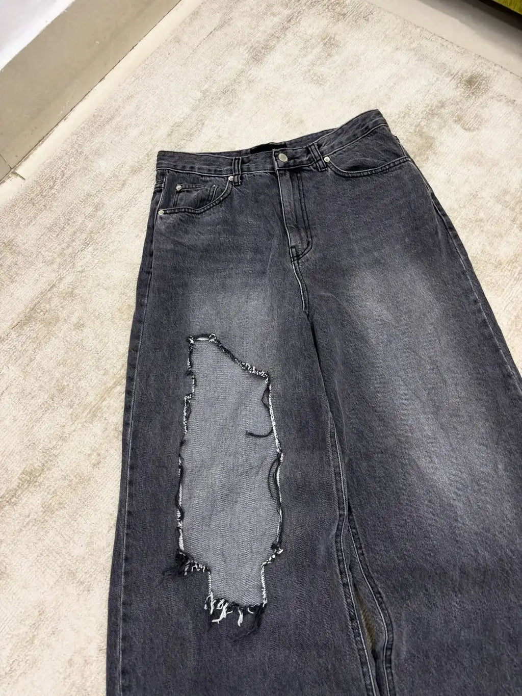 Custom Men's Baggy Jeans Pants for Men Wide Leg Denim Jeans Manufacturer