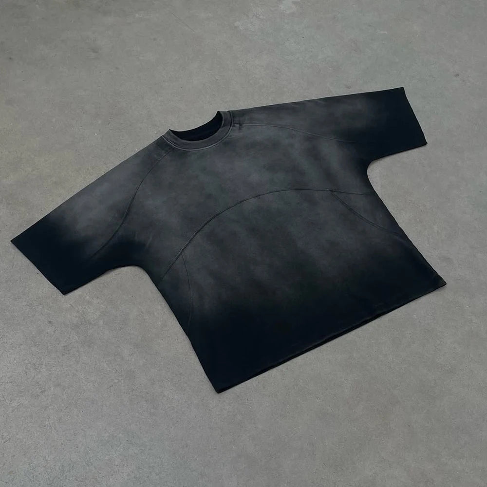 Factory Direct Acid Wash Faded Boxy Fit Men's T-Shirt Oversized Acid Wash Blank T-Clothes Designed in China