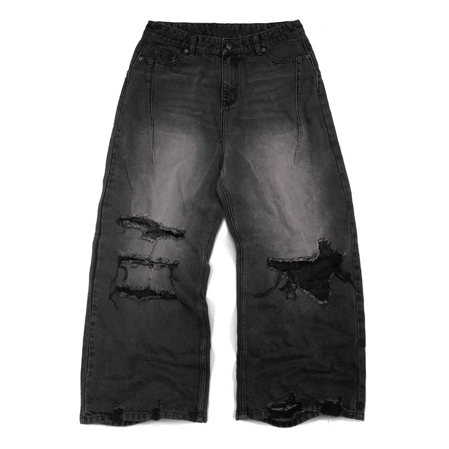 Custom Men's Ripped Denim Jeans Hommes Original Baggy Jeans for Men 2026