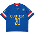 Custom LOGO Men Sweater Design Pullover Short Sleeve Football Jumper Summer V Neck Knitwear Casual Sweater Knitted Jerseys Men
