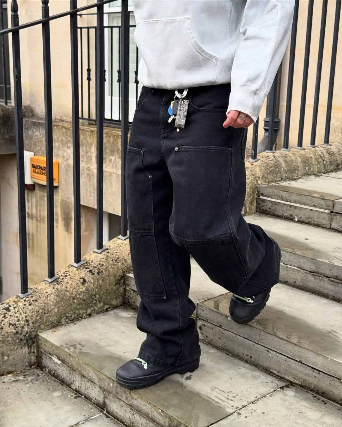 Custom Double Knee Baggy Jeans Pants Men's Denim Jeans Pants for Men Carpenter Jeans