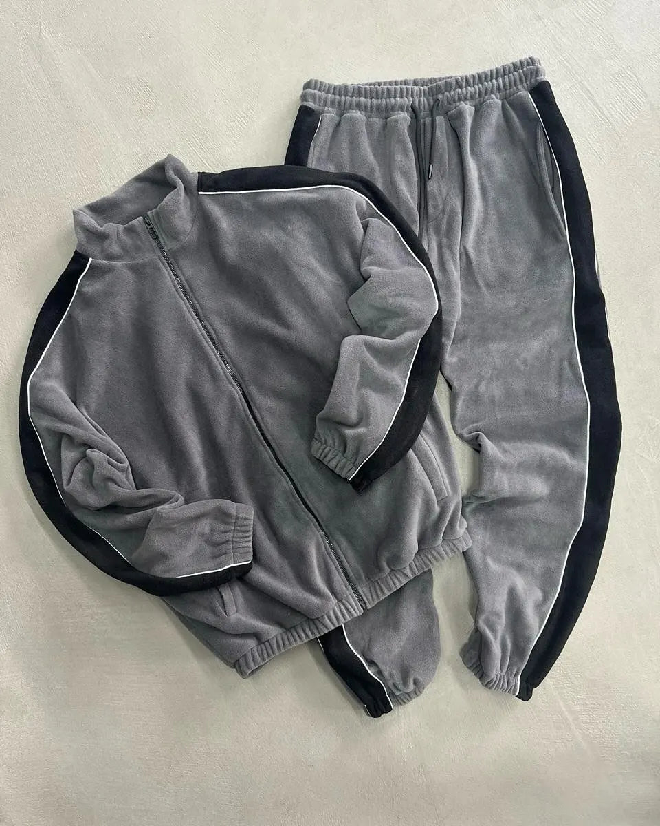 Custom Velour Tracksuit Manufacturer Men Winter Clothes for Men Sport Zip up Track Suits Set