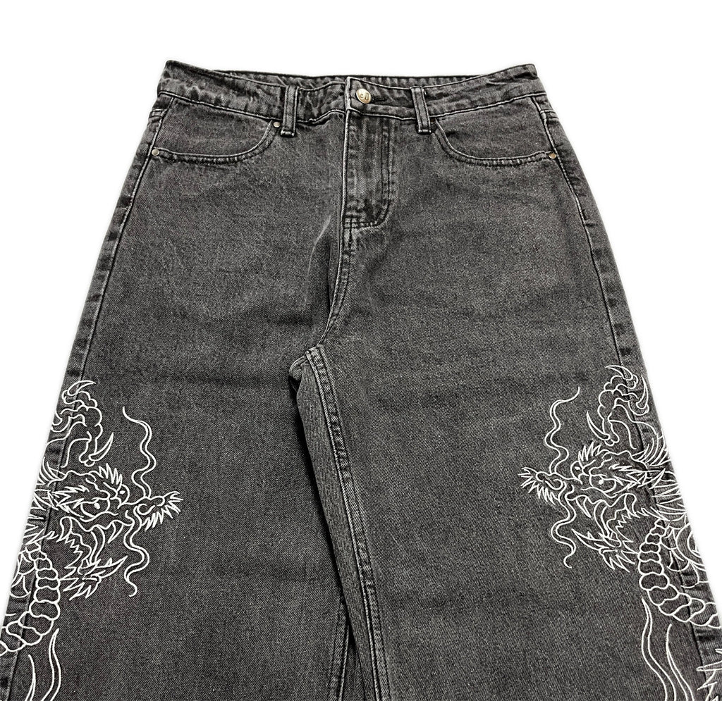 Custom Men's Jeans High Quality Men Baggy Jeans Pants for Men Dragon Embroidery Denim Jeans Manufacturer