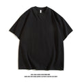 Blank 100% Cotton T-shirt Boxy Luxury Drop Shoulder Heavyweight 320 Gsm Thick High Collar Custom logo t Shirts for Men