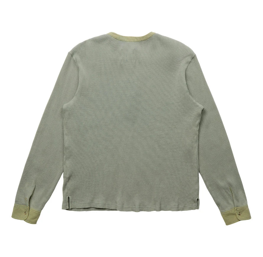 Custom Men's Casual Men Waffle Knit T-shirt Boxy Fit Cotton Henley T-shirt for Men Long Sleeve t Shirt