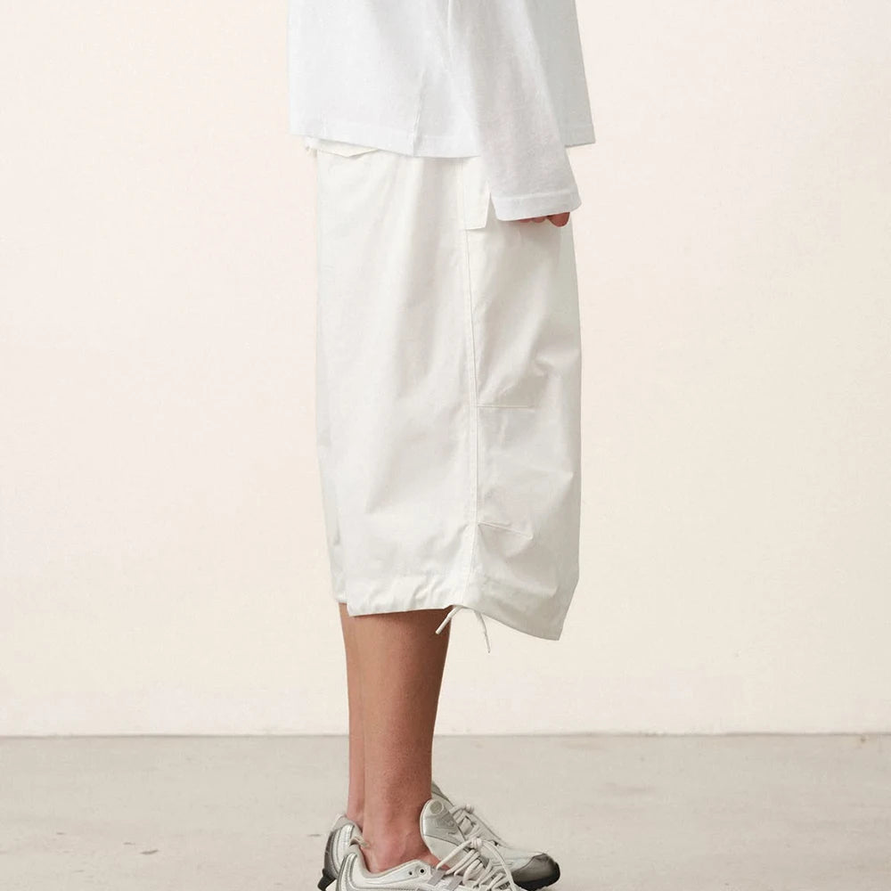 Custom Men's Summer White Long Baggy Shorts for Men Casual Nylon 3/4 Shorts