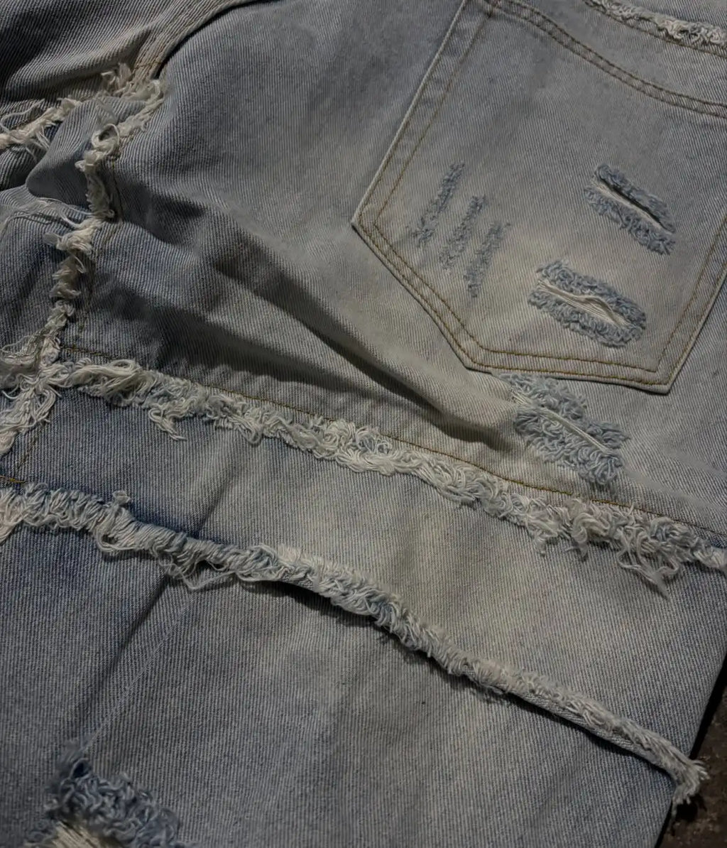 Custom Men Distressed Jeans Streetwear Ripped Denim Jeans for Men