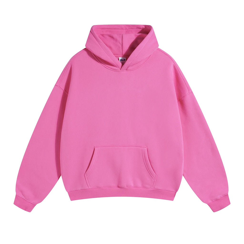 Custom Heavyweight 100% Cotton Pullover Hoodie 3D Embossed Streetwear Oversized and Hooded with Solid Pattern for Men