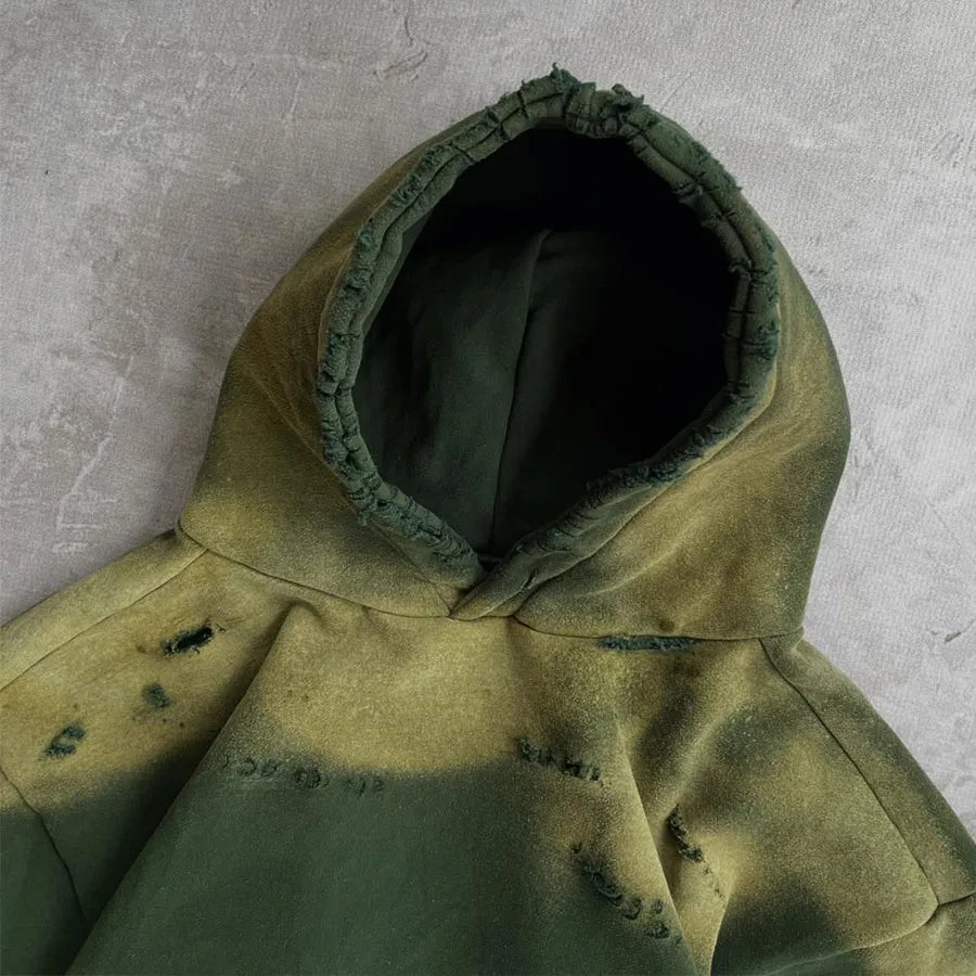 Custom Heavyweight Hoodie 650gsm Wash Heavy Weight Distressed Hoodie for Men