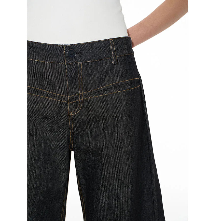 Custom Women's Straight Leg Jeans Beggie Oversized Jeans for Women Barrel Raw Denim Jeans