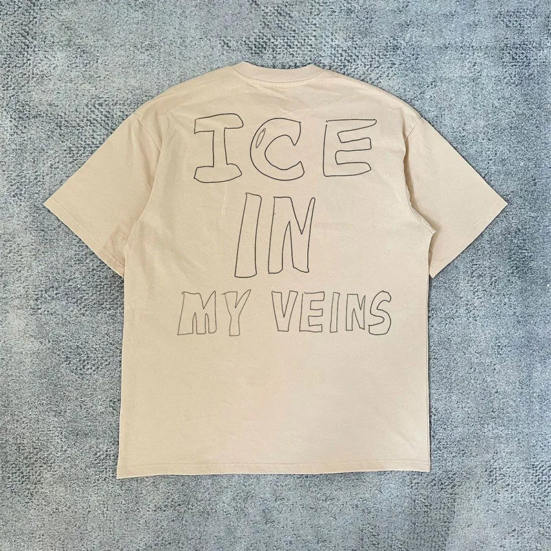Custom Men's 100% Cotton Knitted Loose Fit Short Sleeve Tee Shirt with Front Logo Printed Design 180 Grams