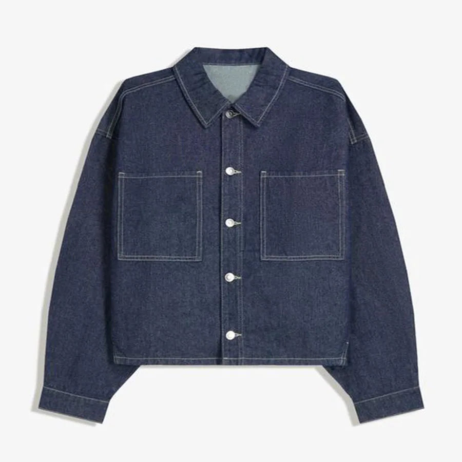 Custom Men's 2 Piece Denim Shirt Set Streetwear Jean Jacket and Pants Set for Men