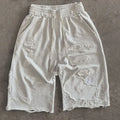 Custom Men's Casual Shorts 100% Cotton  3/4 Shorts for Men Distressed Ripped Long Sweat Shorts