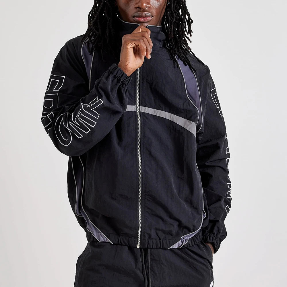 Custom logo Men's Zip up Windbreaker Jacket Lightweight Nylon Windbreaker Jacket