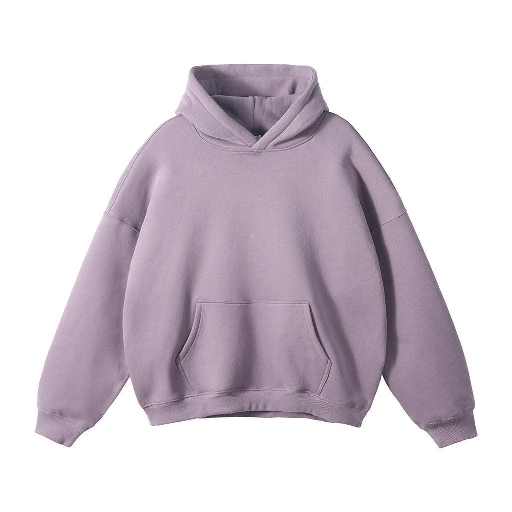 Custom Heavyweight 100% Cotton Pullover Hoodie 3D Embossed Streetwear Oversized and Hooded with Solid Pattern for Men