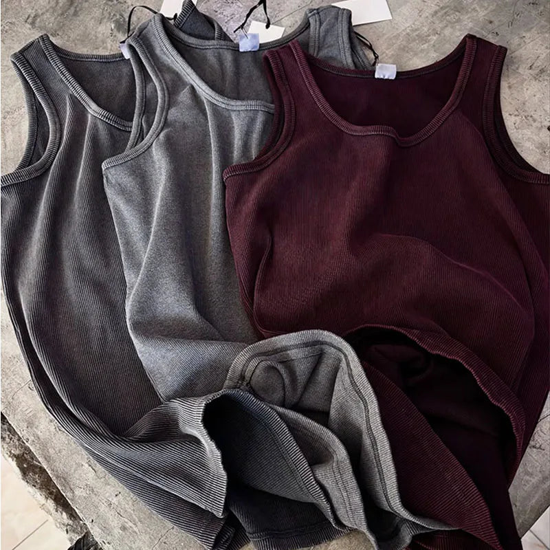 Wholesale Men's Cotton tank Top for Men Fitted Ribbed tank Top High Quality
