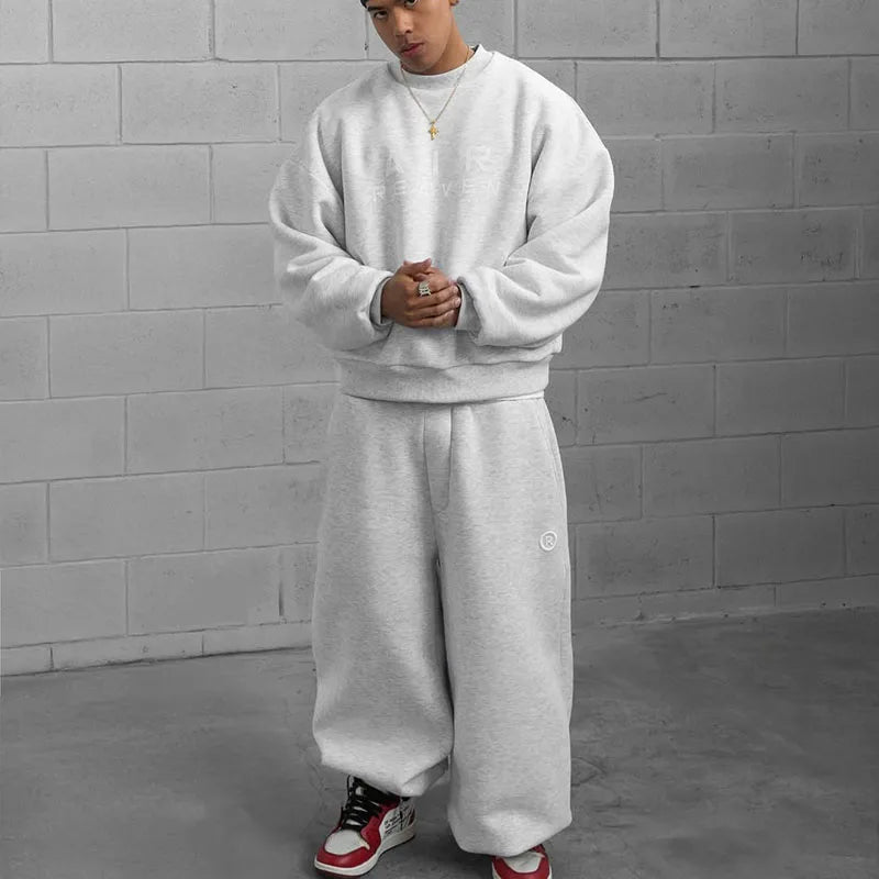 Custom Sweatshirt and Sweatpants Set Heavyweight Blank Sweatsuits 100% Cotton Unisex Sweatsuit Manufacturers