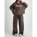 Custom Plus Size Hooded Solid Eco-Friendly 100% Cotton Heavyweight Women's Vintage Casual Winter Tracksuits Set