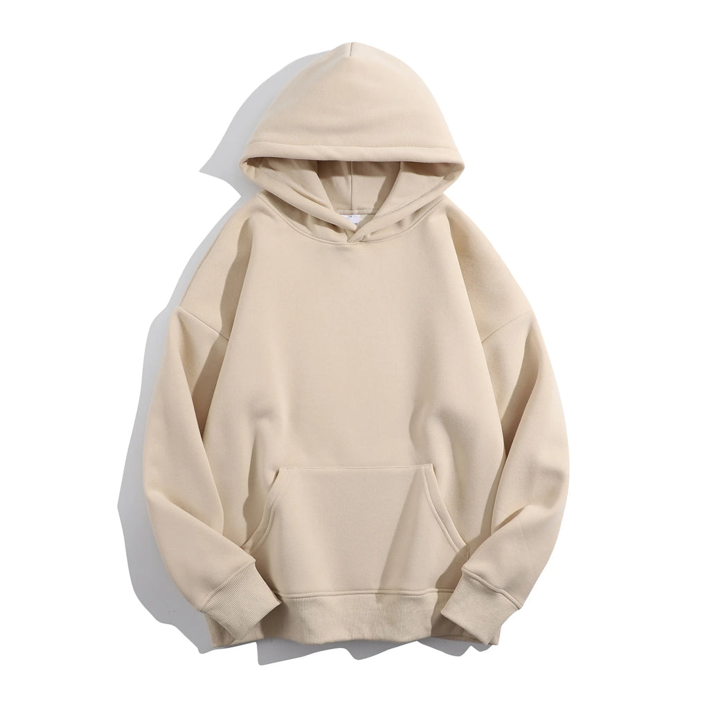 Winter 500 GSM Heavyweight Fleece 100% Cotton Oversized Unisex Embroidered Stonewashed Custom Print Logo Puff Printing Pullover