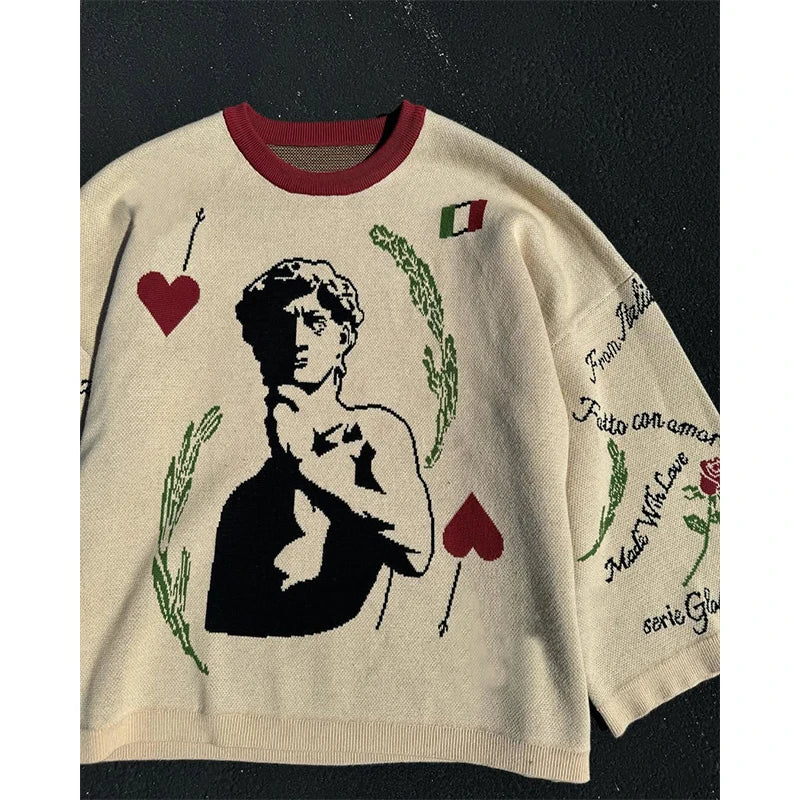 Custom Boxy t Shirt Men Heavyweight Cropped Knit t Shirt for Mens Italian Knit Shirts