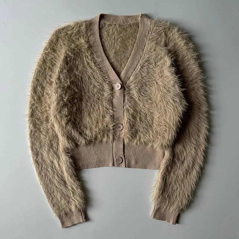 Custom Women's Winter Cardigan Sweater Women Ladies Cardigans for Women Fur Cardigan