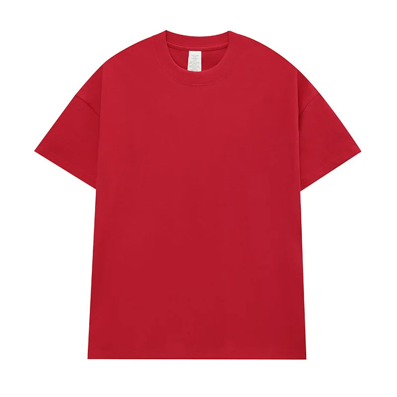 High Quality 230gsm 100% Cotton Oversized Men's Unisex Street Style Short Sleeve T-shirt with Custom Logo Puff Printing
