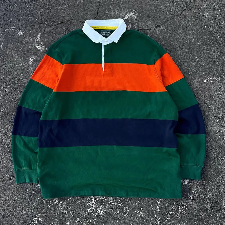 Custom Men's Casual Rugby for Long Sleeve Knitted 100% Cotton Anti-Pilling 200g High Quality