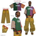 Customizable Anti-Wrinkle Print Men's Stripes for Shirt 100% Cotton Regular Boxy Rugby Short Sleeve