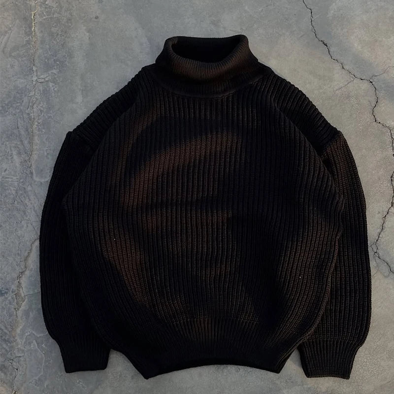 Custom Plain Knitted Sweater Unisex Turtleneck Sweater Men Winter Sweater for Men