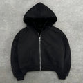 Custom Casual Oversized Winter Men's Reversible Zip-Up Hoodie with Leopard Print Heavyweight Worsted Fabric