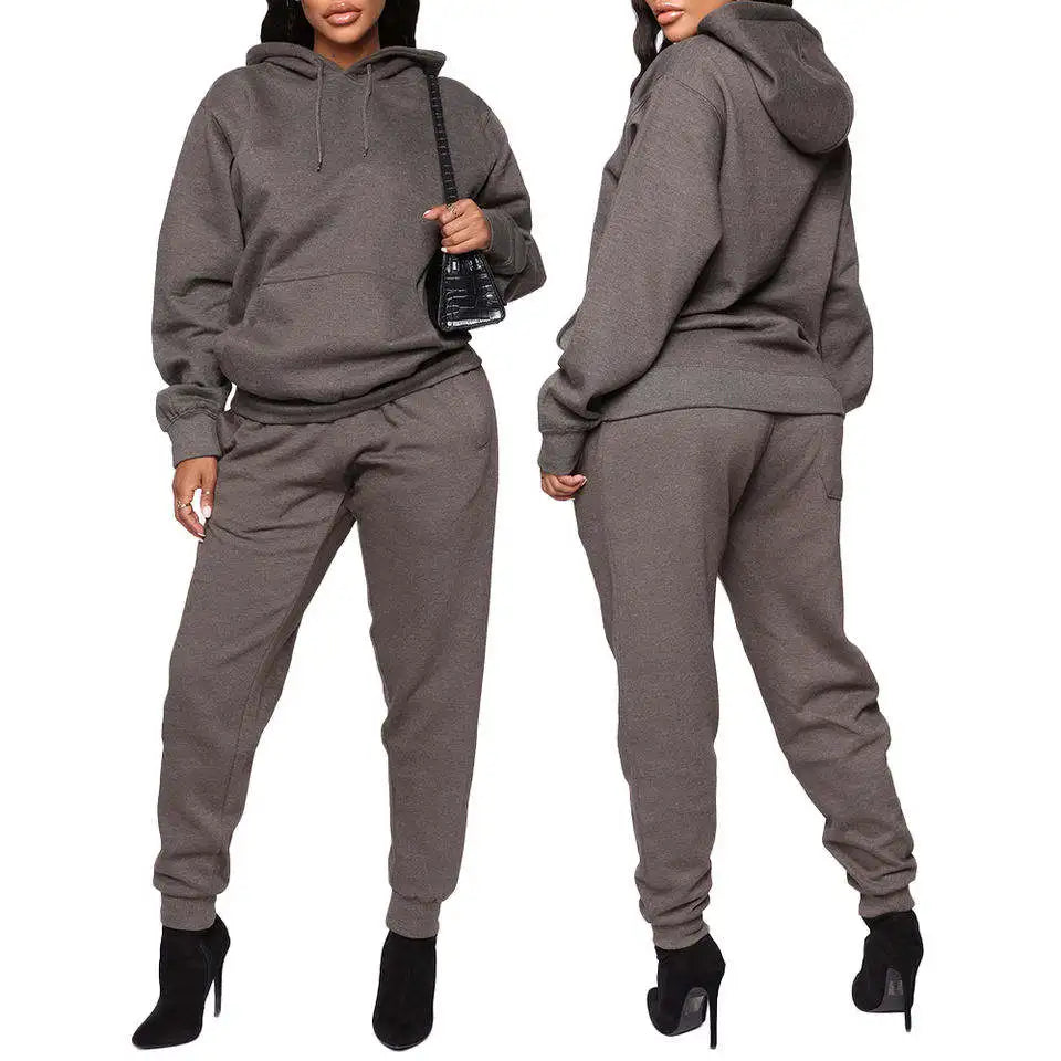 Joggers Suits Custom Logo Top Set Hood Sweatshirts Sweatpants Blank Heavy Hoodies Sets Women Clothing Women Fall Outfits 2025