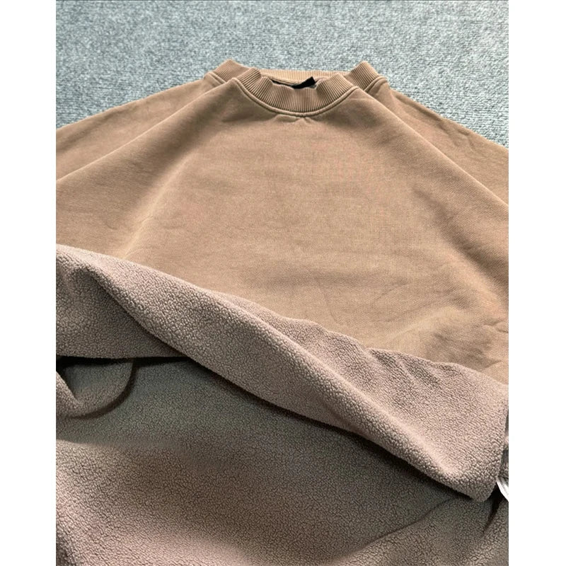 Custom Unisex Crew Neck Sweatshirt 100% Cotton Solid Vintage Oversized Autumn Eco-Friendly