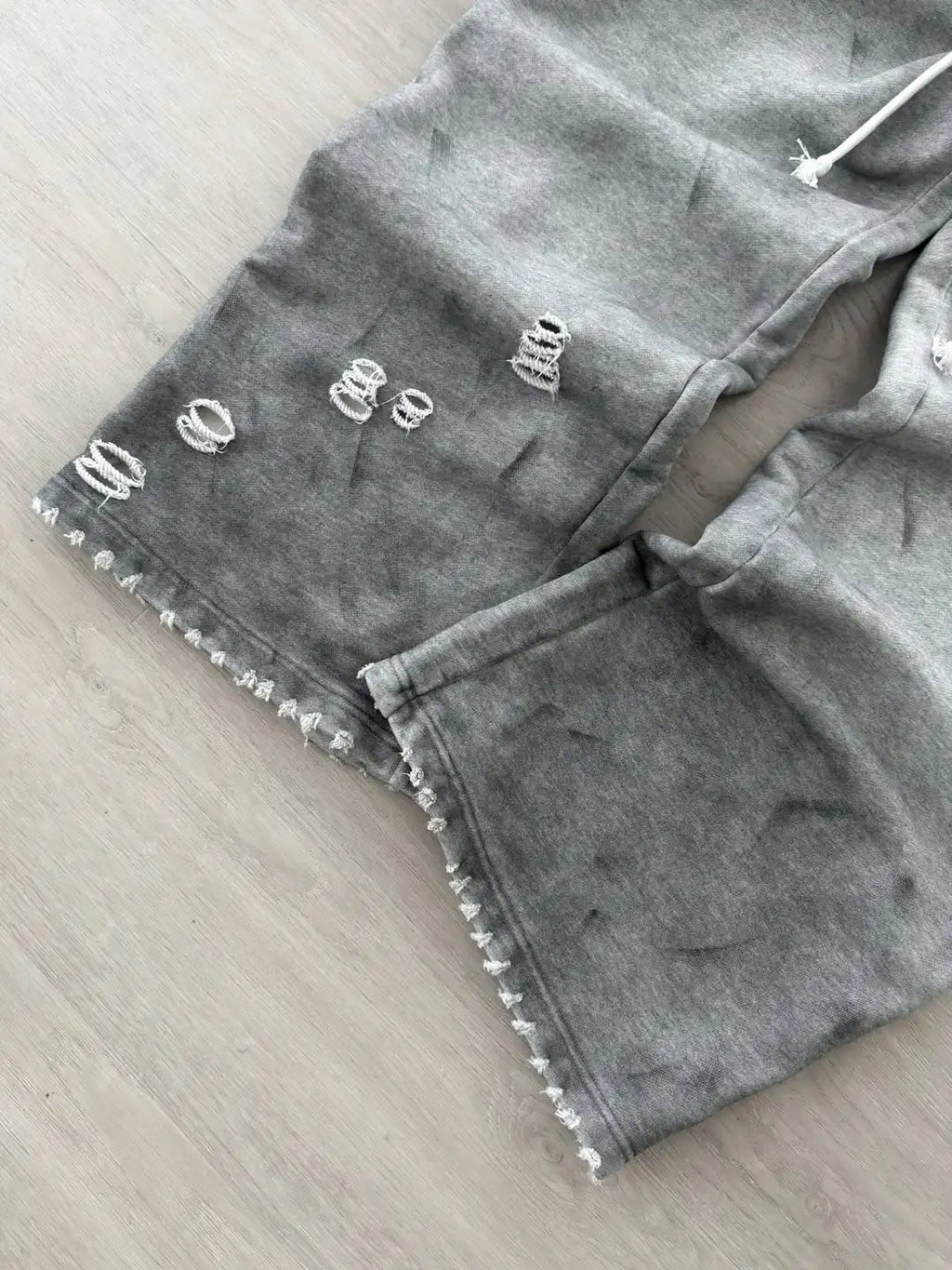 Custom 100% Organic Cotton Grey Sweat Pants French Terry Vintage Distressed 460 Gsm Sweatpants for Men