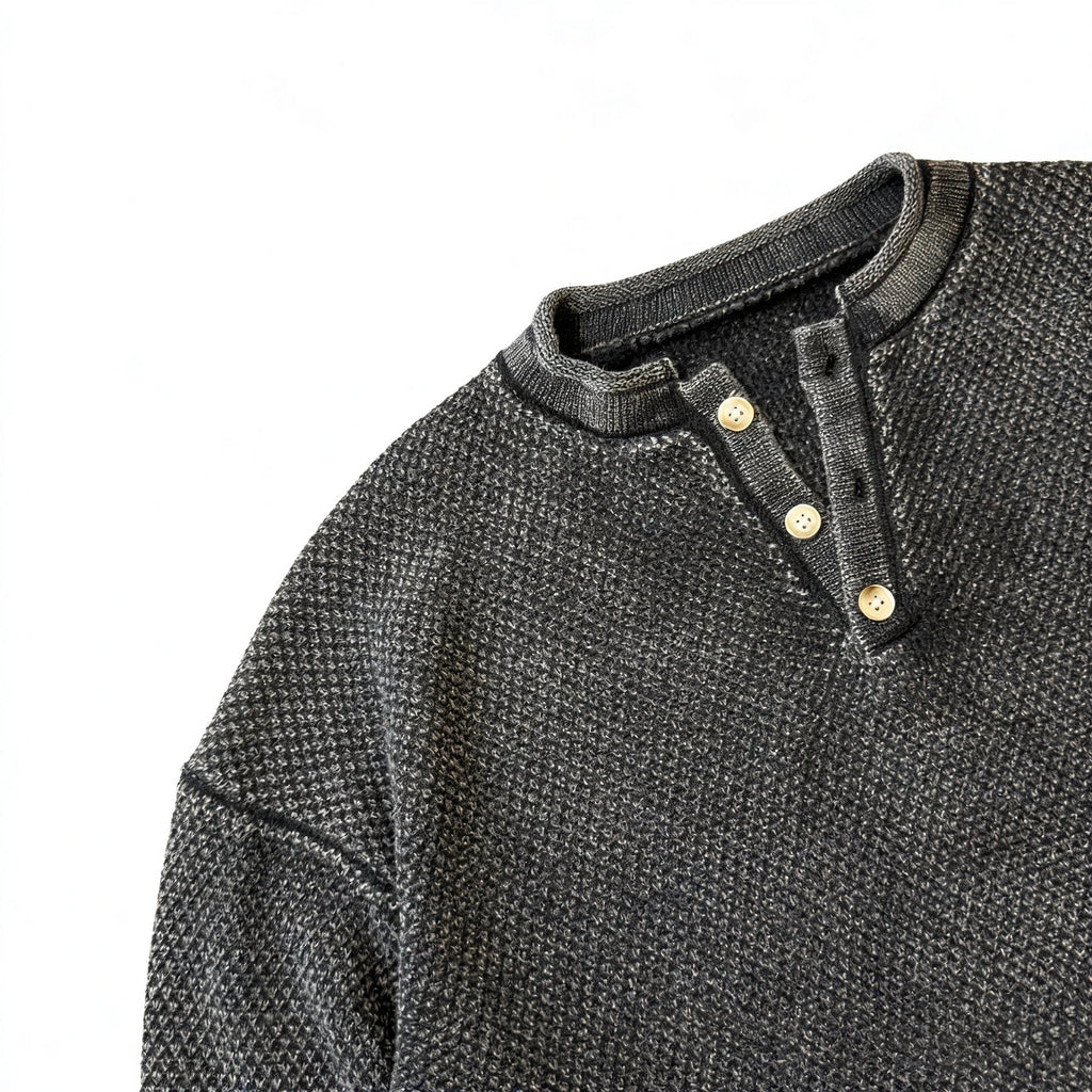 Custom Mens Henley Collar Long Sleeve Shirts for Men Boxy Vintage Long Sleeve t Shirt