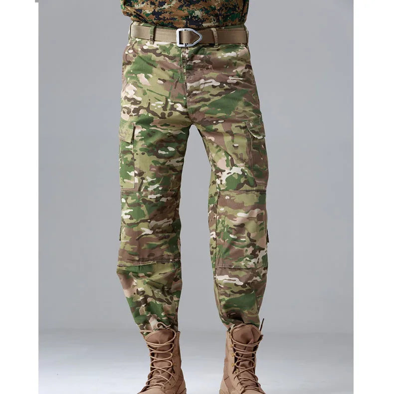 Custom Outdoor Canvas Hiking Pants Waterproof Camouflage Hunting Tactical Pants for Men Camo Cargo Pants Trouser