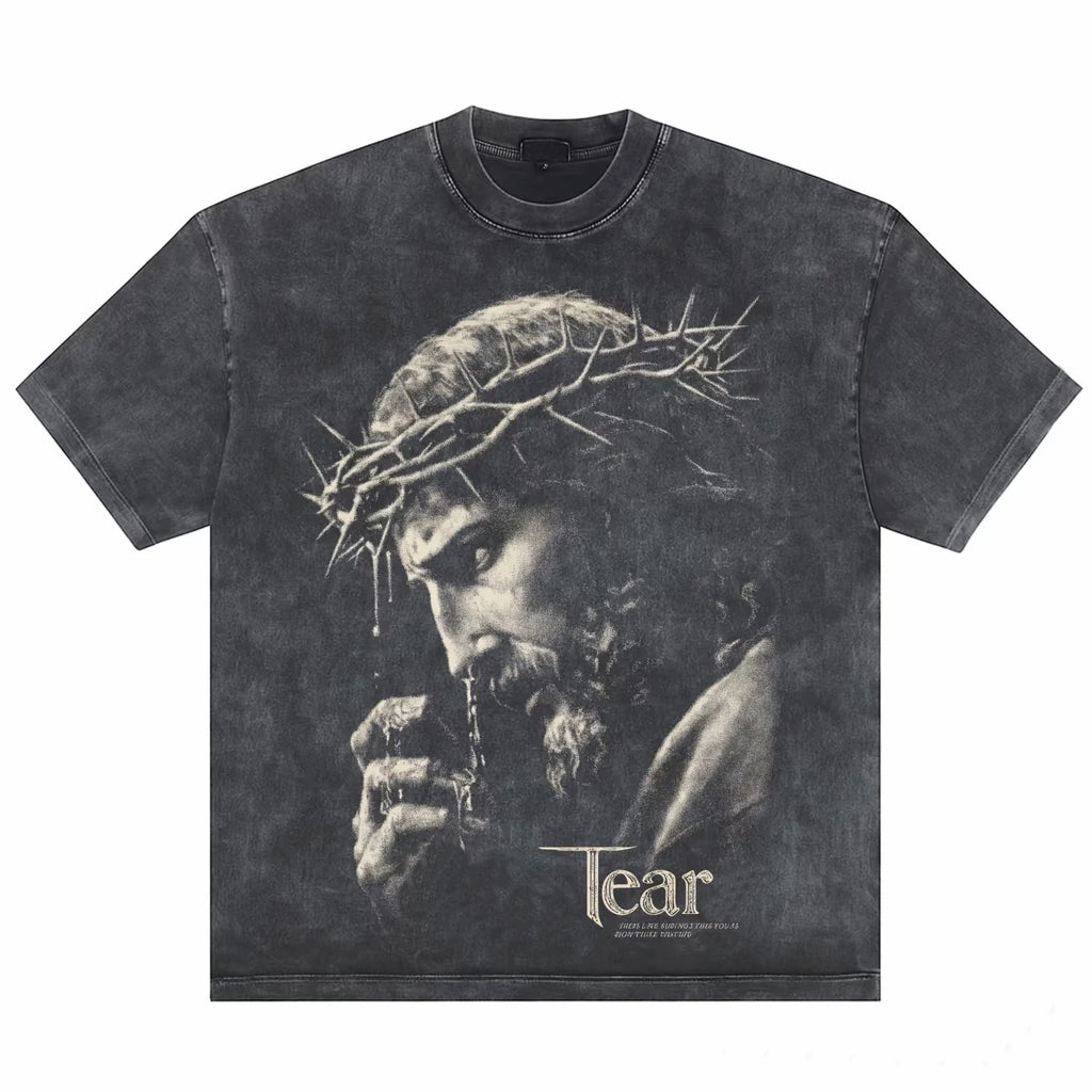 Custom logo Men's Cotton Dtg Printed T-shirts Vintage Wash Graphic Print on Demand T-shirt for Men