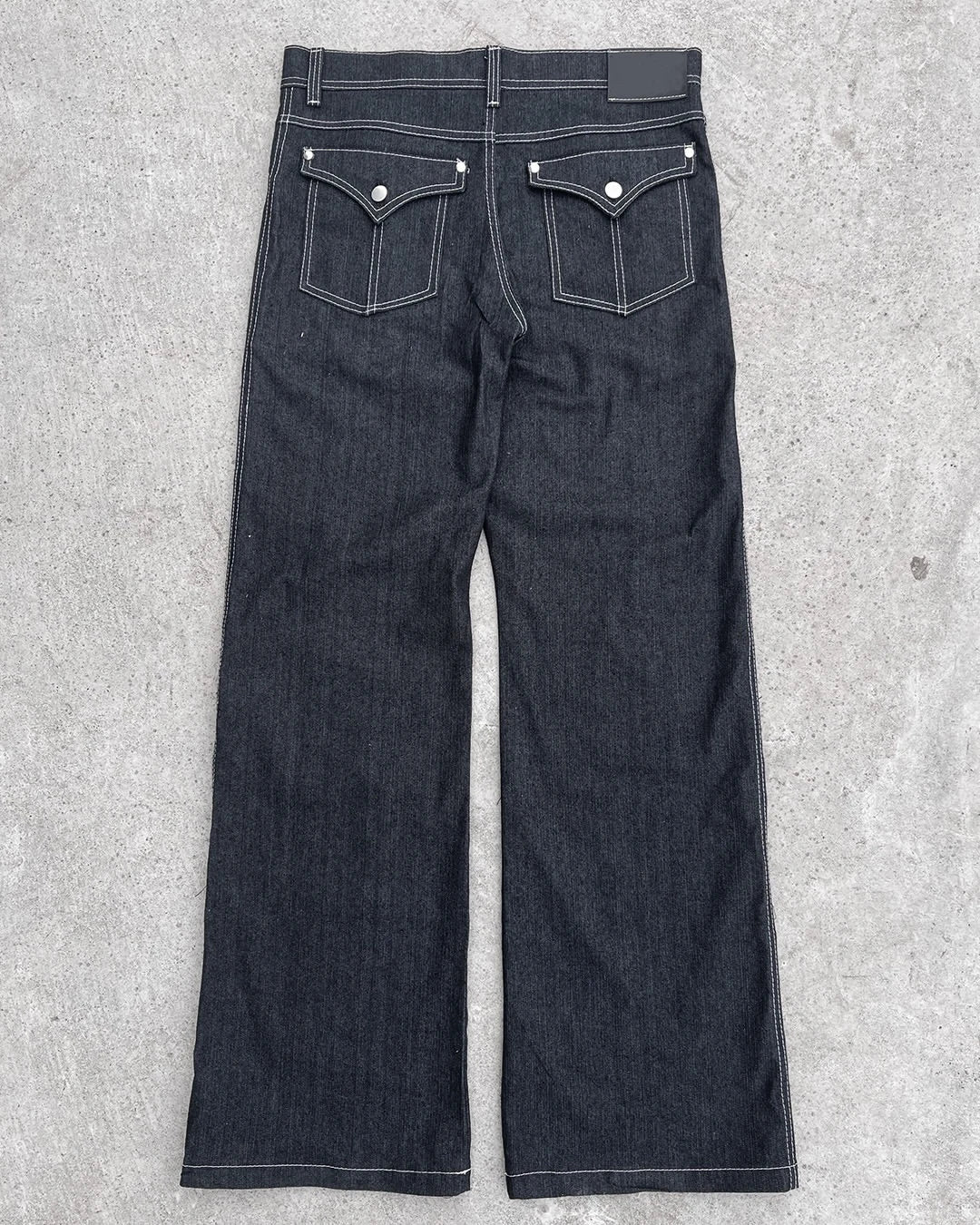 Custom Men Raw Selvedge Denim Jeans Straight Fit Black High Street Style Denim Jeans