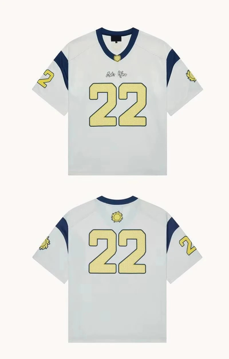Custom Sublimation Transfer Print V-Neck Polyester Mesh Boxy Oversized Quick Dry Soccer Basketball Jersey T-shirt for Men