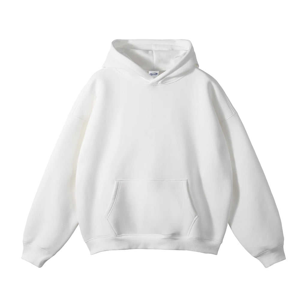 Custom Heavyweight 100% Cotton Pullover Hoodie 3D Embossed Streetwear Oversized and Hooded with Solid Pattern for Men