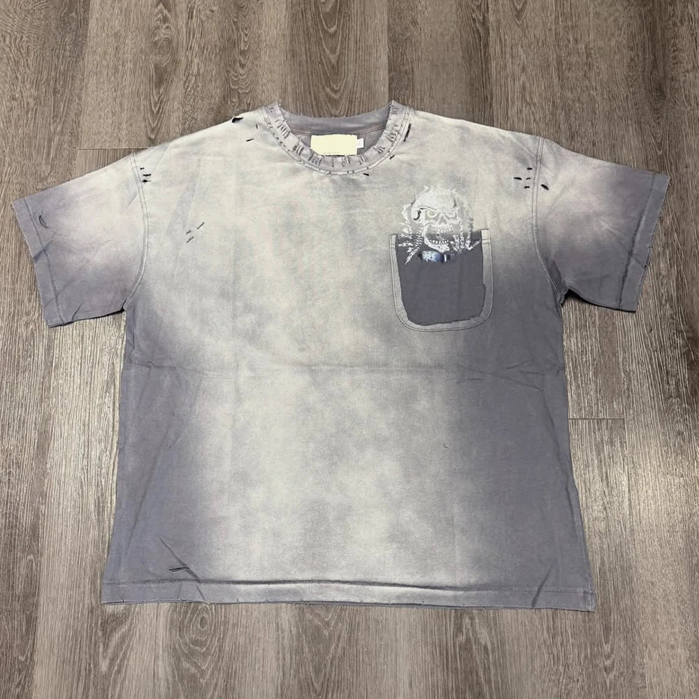 Custom Acid Wash Tshirt 300 Gsm High Quality Tee Shirt Vintage Homme Designer Tshirts for Men