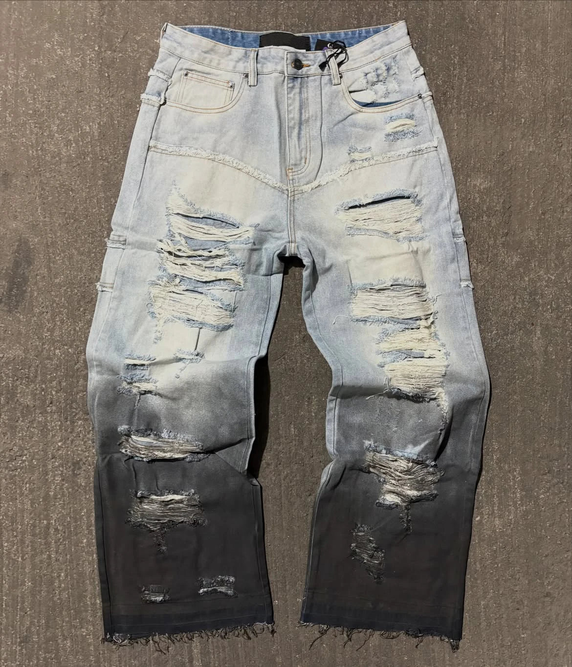 Custom Men Distressed Jeans Streetwear Ripped Denim Jeans for Men