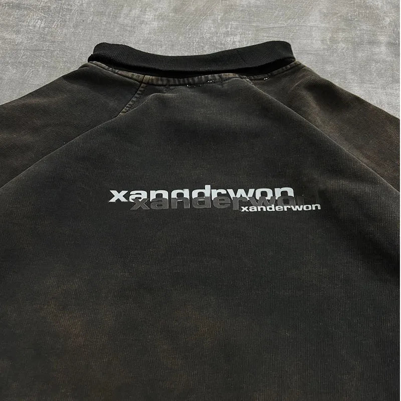 Custom Mockneck Sweatshirt Oversized Mockneck Crewneck Sweatshirt for Men Wash Mock Neck Sweatshirt Blank