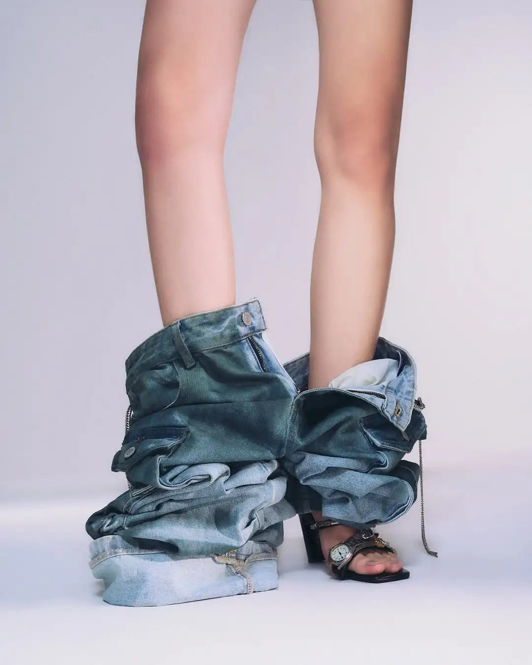 Custom Women's Cargo Jeans Women Streetwear Designer Baggy Jeans Pants