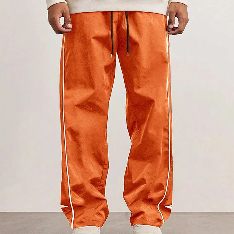 Custom Elastic Mid Rise Lightweight Loose Nylon Jogger Pants Men Casual Polyester Track Pants