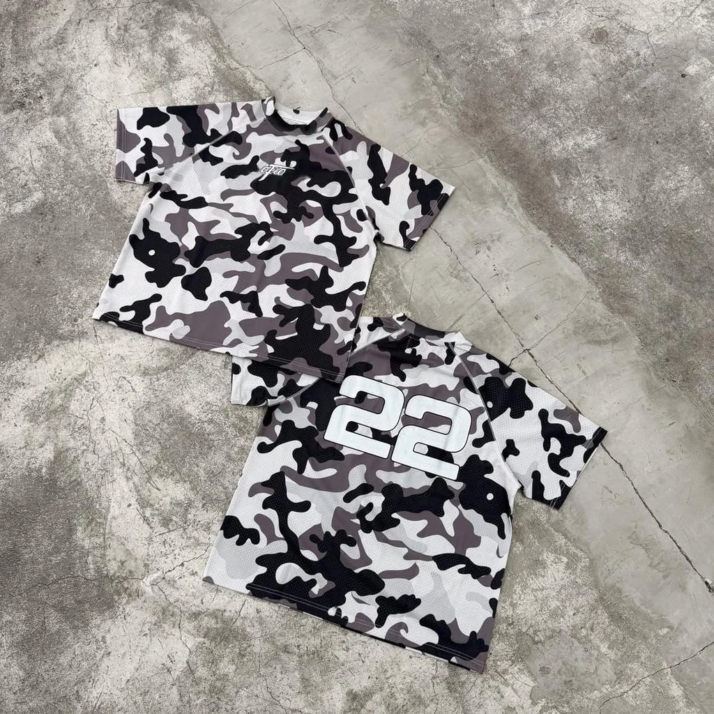 Custom Camouflage Print Tee Shirts with logo Tee Shirt Polyester Jersey Camo Mesh t Shirt